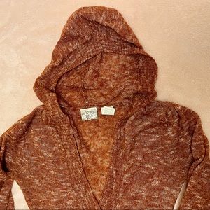 BKE Burnt Orange Long Sleeve Hooded Sweater Size Small